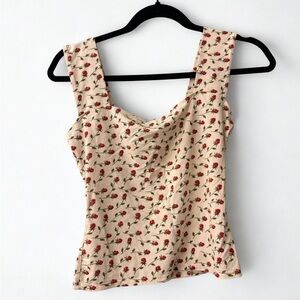 Reformation Cream Floral Tank Top